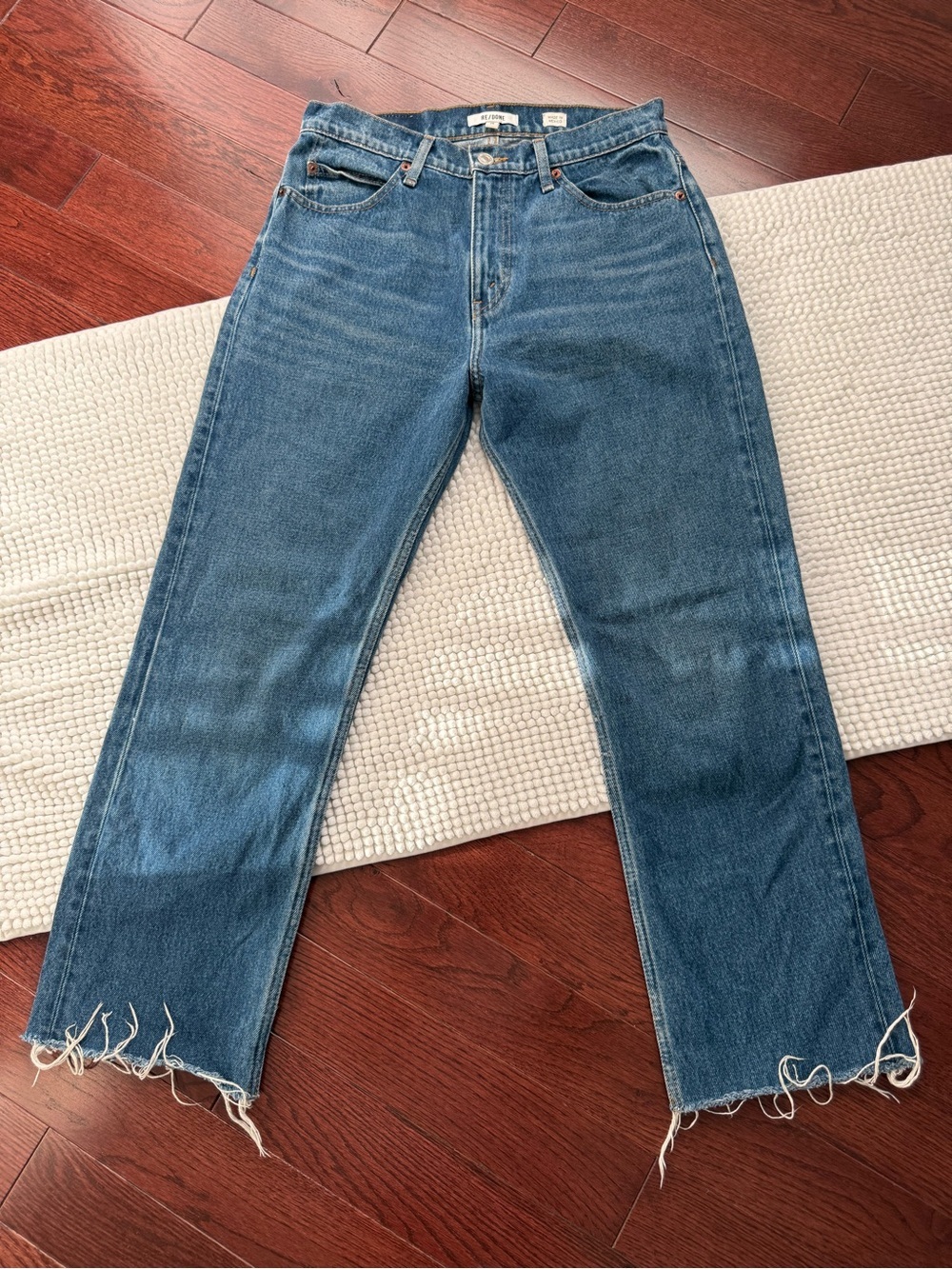 RE/DONE Revolve Blue Denim High Rise Button Fly Jeans Women’s Size 29
